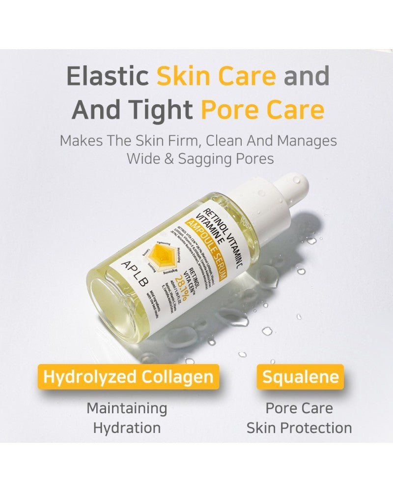 APLB Retinol Vitamin C Vitamin E Ampoule Serum - Ορός Αναγέννησης & Αντιγήρανσης με Ρετινόλη, Βιταμίνες C & E - Image 3